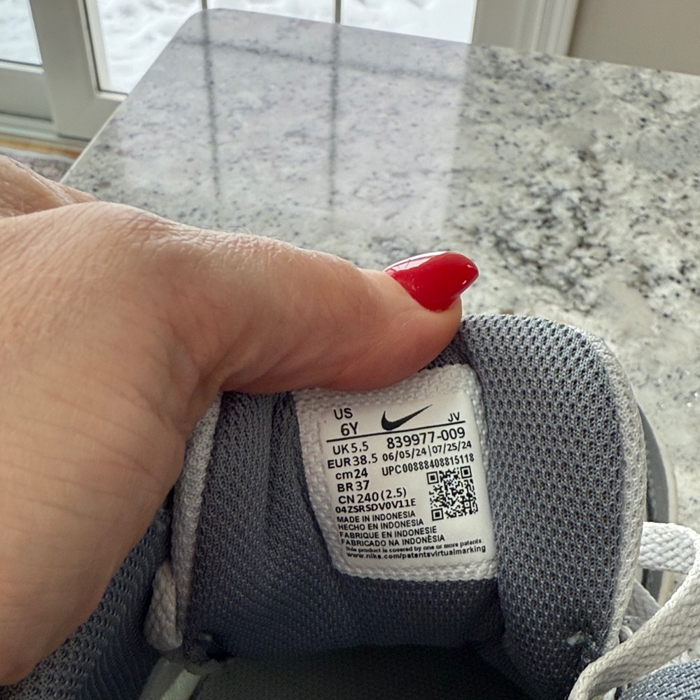 Big Kid Gray and Black High-Top Nike Sneakers - Picture 4 of 5